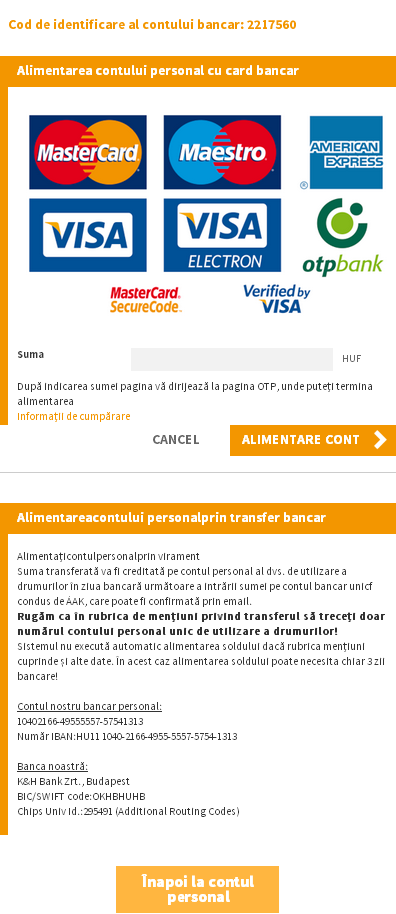 Alimentare bani